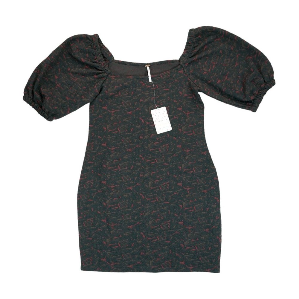 NWT $108 Free‎ People Sunset Puff Sleeve Mini Dress Size Small S